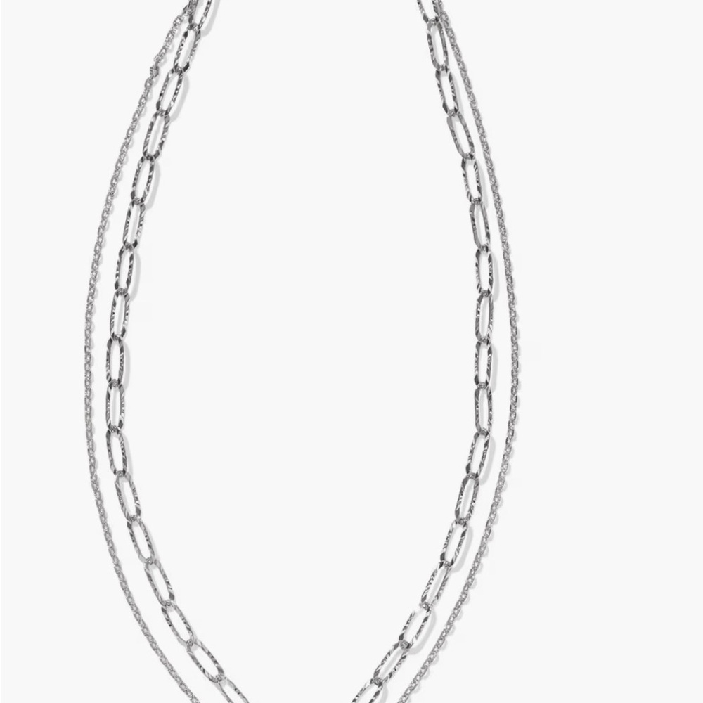 NEW Kendra Scott Melody Bird Silver Multi Strand Necklace - Picture 2 of 3